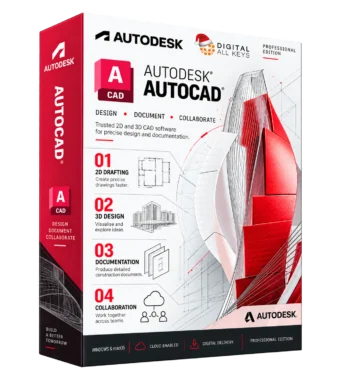 Autodesk AutoCAD Professional Edition box — 2D and 3D CAD software for design and documentation