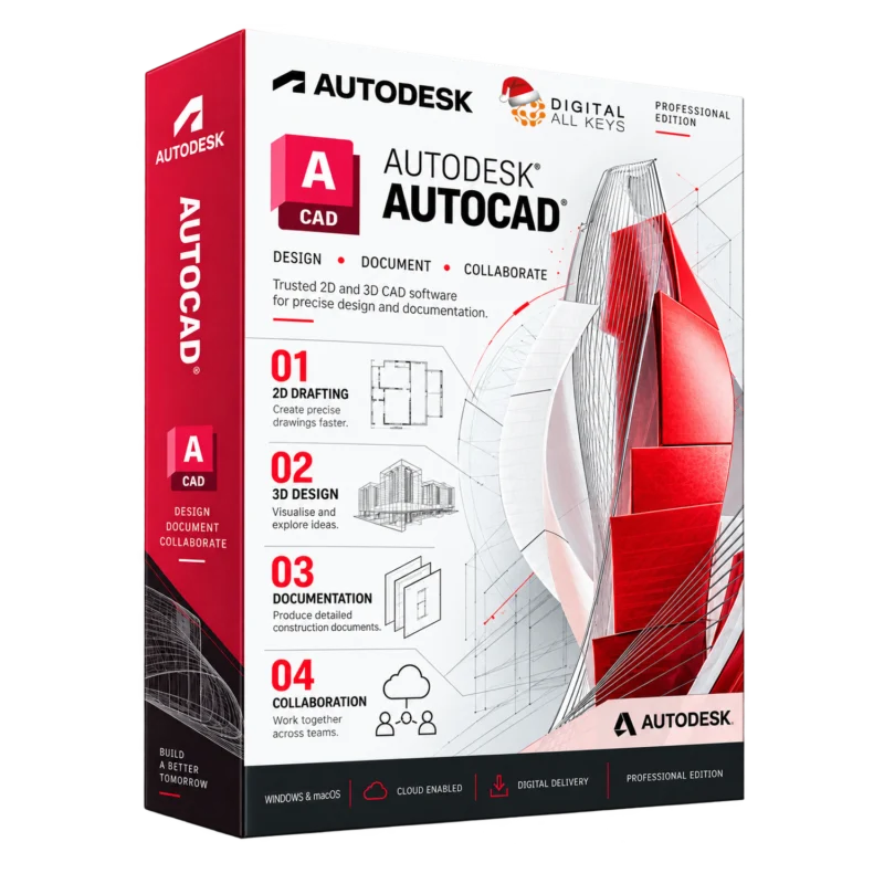 Autodesk AutoCAD Professional Edition box — 2D and 3D CAD software for design and documentation