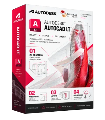Autodesk AutoCAD LT Professional Edition box — 2D CAD software for drafting, annotation and documentation