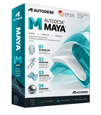 Autodesk Maya box — professional 3D animation, modeling, simulation and rendering software