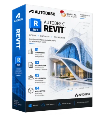 Autodesk Revit Professional Edition box — BIM software for architecture, structure and MEP design