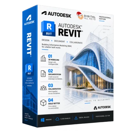 Autodesk Revit Professional Edition box — BIM software for architecture, structure and MEP design