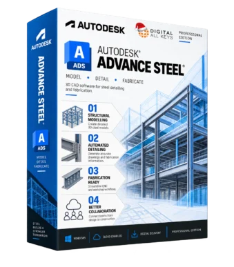 Autodesk Advance Steel Professional Edition box — 3D CAD software for steel detailing and fabrication