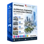 Autodesk Architecture, Engineering & Construction Collection box with AutoCAD, Revit, Civil 3D and Navisworks