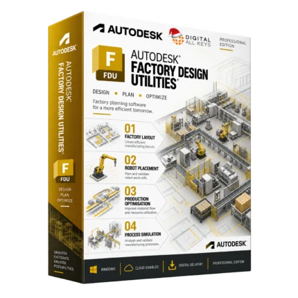Autodesk Factory Design Utilities box — factory layout and robot workcell planning software