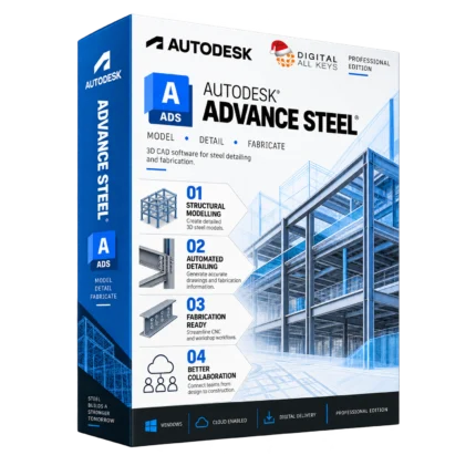 Autodesk Advance Steel Professional Edition box — 3D CAD software for steel detailing and fabrication