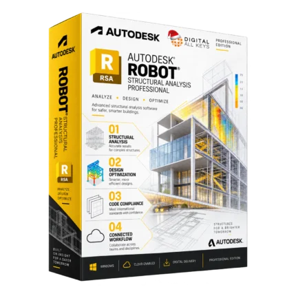Autodesk Robot Structural Analysis Professional box — structural analysis software with stress results