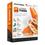Autodesk Fusion 360 box — all-in-one CAD, CAM, CAE and PCB software for product development