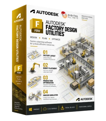 Autodesk Factory Design Utilities box — factory layout and robot workcell planning software