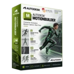 Autodesk MotionBuilder box — character animation and motion capture software with a mocap figure